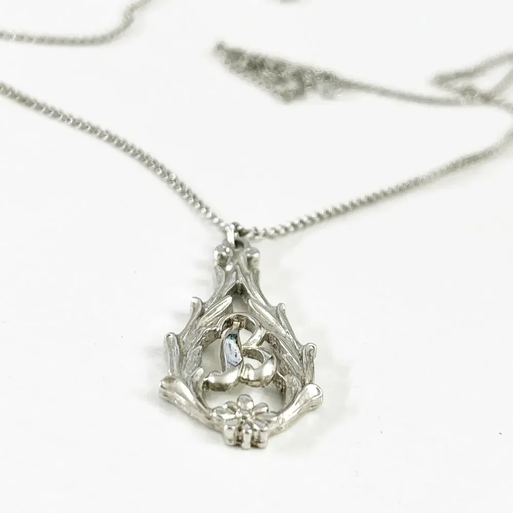 Sarah Coventry Personally Yours B Initial Pendant Necklace 1975